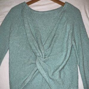Aerie Sea Foam Blue Front Crossover Sweater